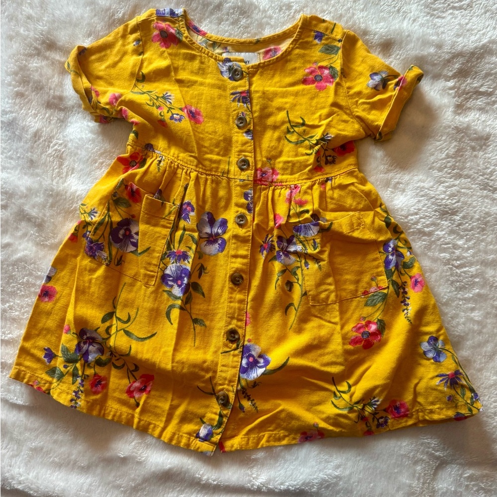 Old Navy Yellow Floral Kids Dress